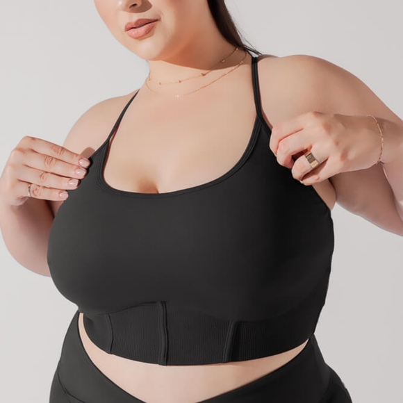 POPFLEX Plié Corset Crop Bralette - Black - Picture 1 of 5